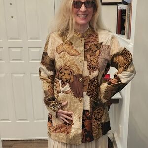 Indigo Moon Tan/Brown Pro Clean Statement Jacket, Medium, $30
